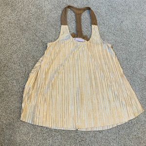 Weavers Shimmer Beige Bow Tank Top Blouse Women’s SMALL